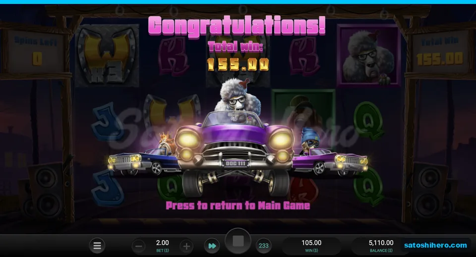 Collect card shows $155.00 bonus result