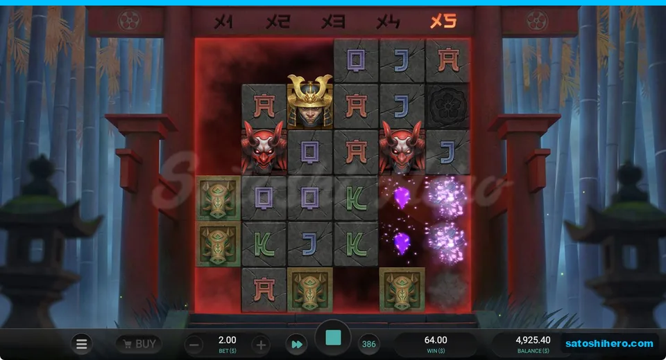 Multiplier ladder lit with broken stone blocks