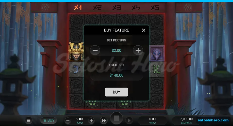Buy panel showing a $140 total