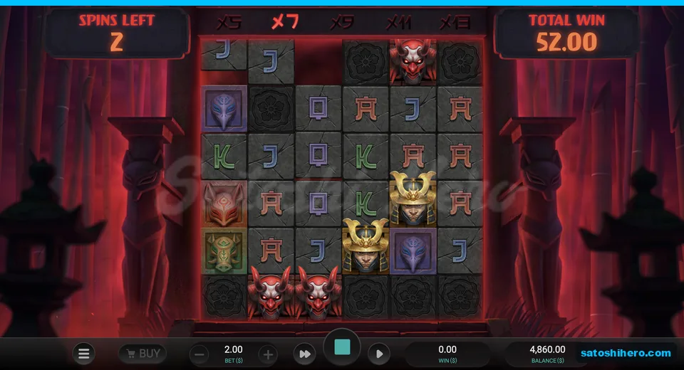 Ladder values rising with two spins left