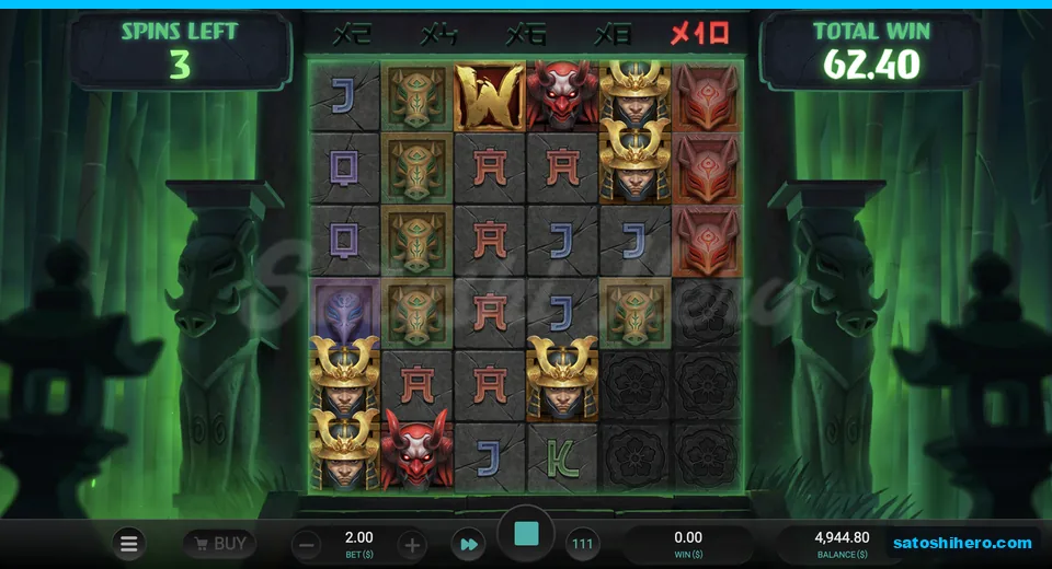 Wild symbol with three spins remaining