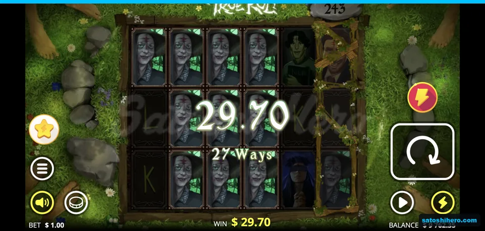 Pale witch cards show a $29.70 win