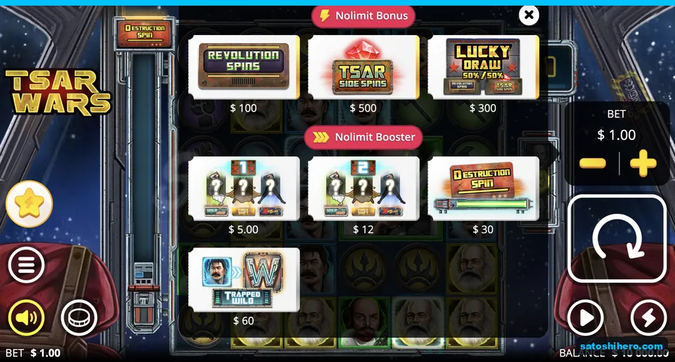 Bonus buy cards show $100 and $500