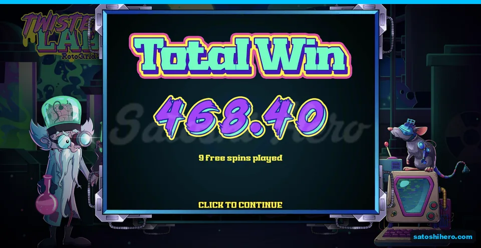 Total Win screen shows four sixty eight forty