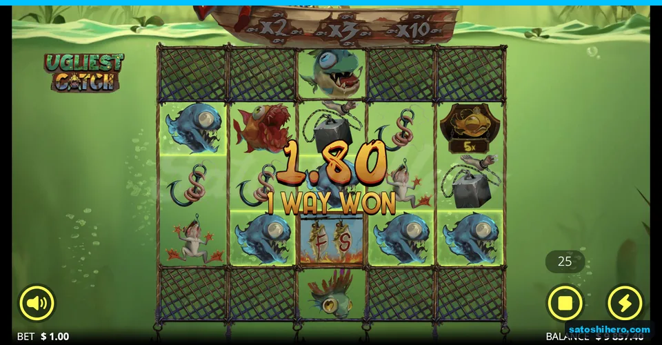 Fenced swamp grid with fish trophies