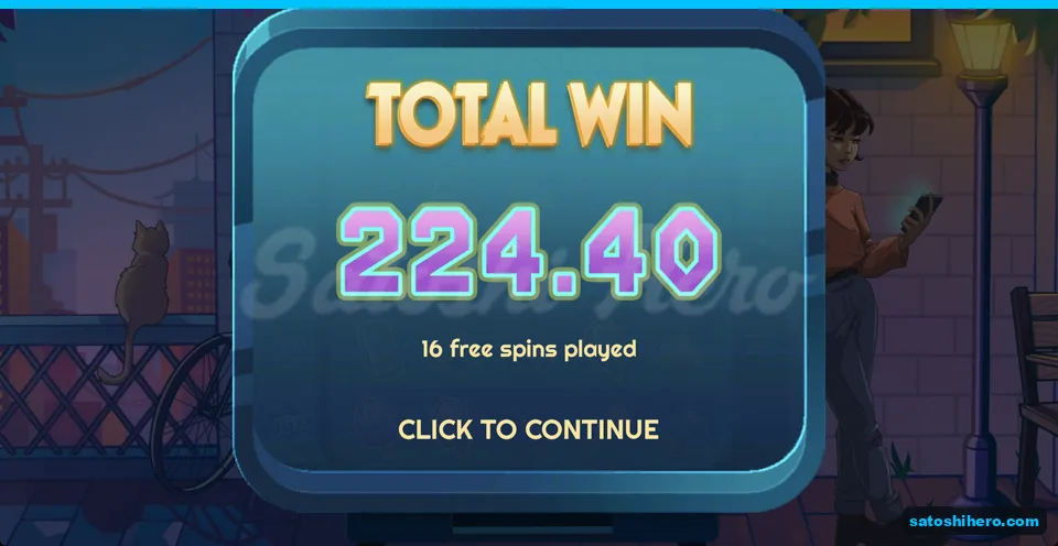 Total Win screen shows two hundred twenty-four dollars