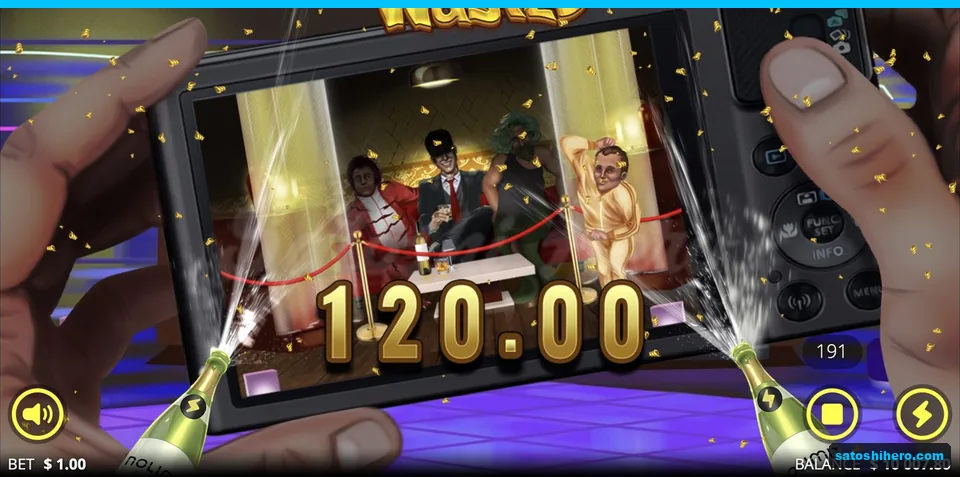 Camera frame shows $120.00 WASTED win