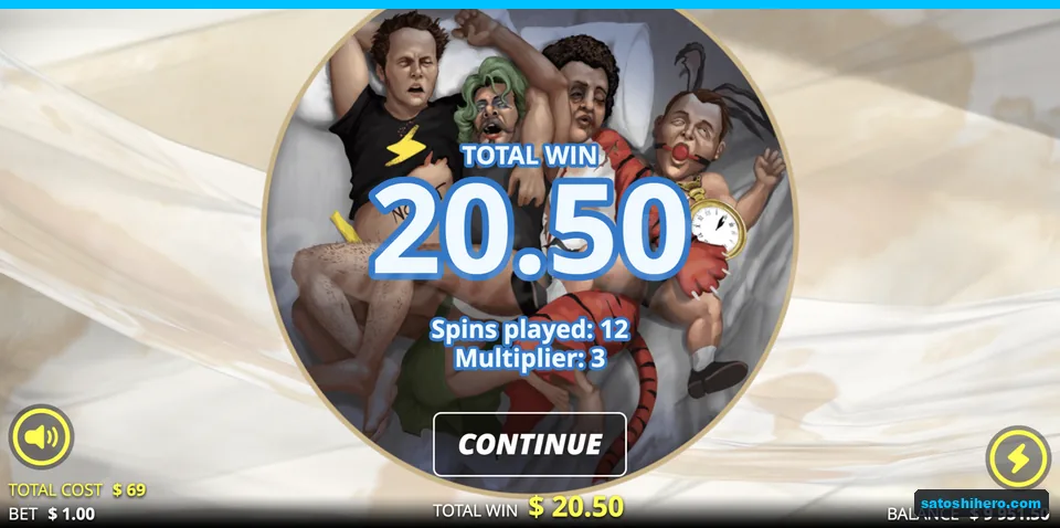 Total win screen reads 20.50