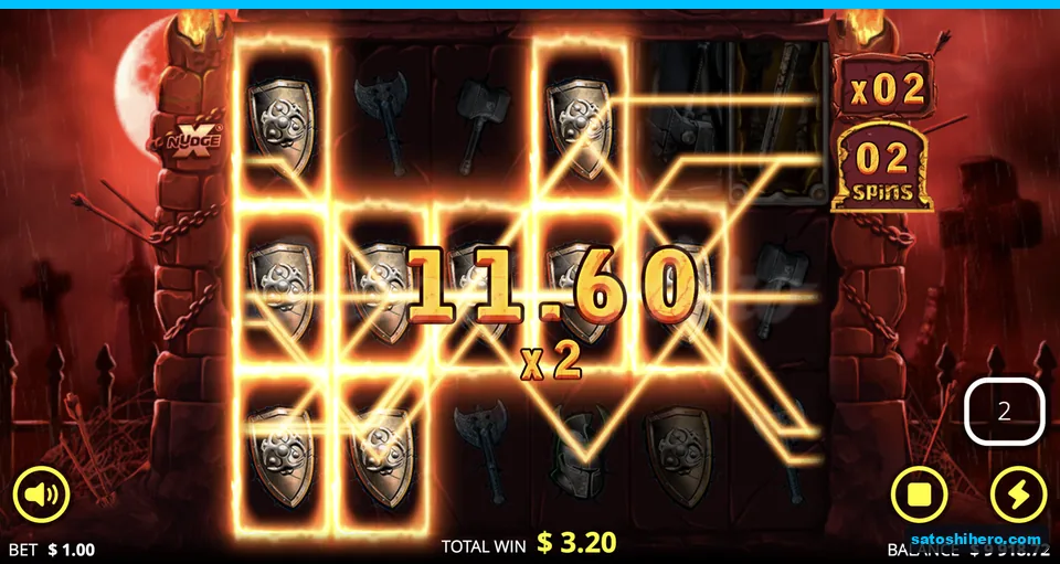 Shield lines paying $11.60 with sticky multiplier