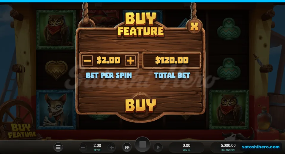 Wooden Buy Feature panel shows cost