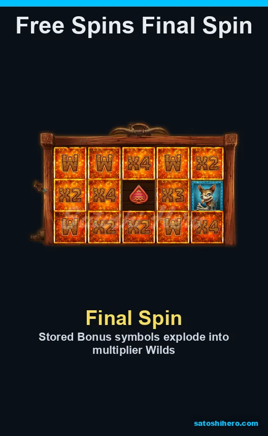 Stored Bonus symbols become multiplier Wilds