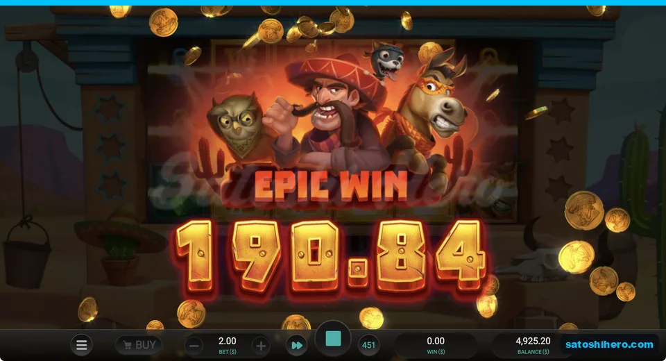 Epic Win banner counting past 190.84