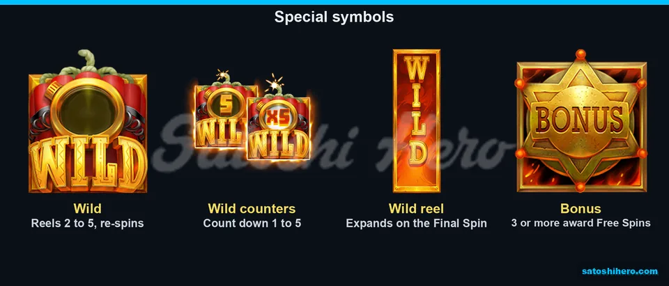 Dynamite Wilds, counters, badge, expanded reel
