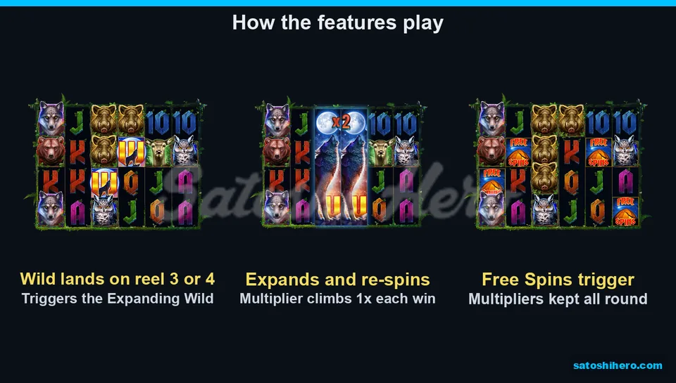 Wild reel examples show multiplier badge