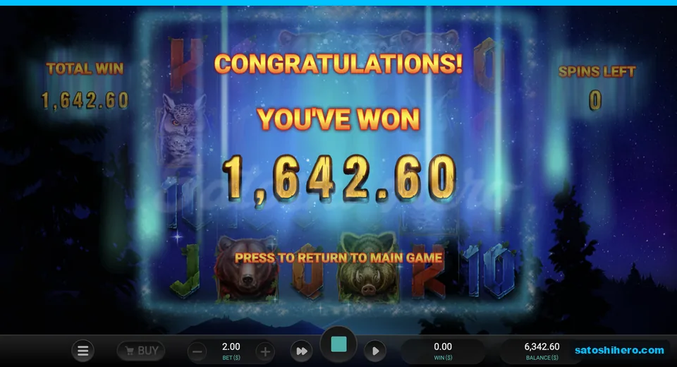 Round-end screen shows $1,642.60 won