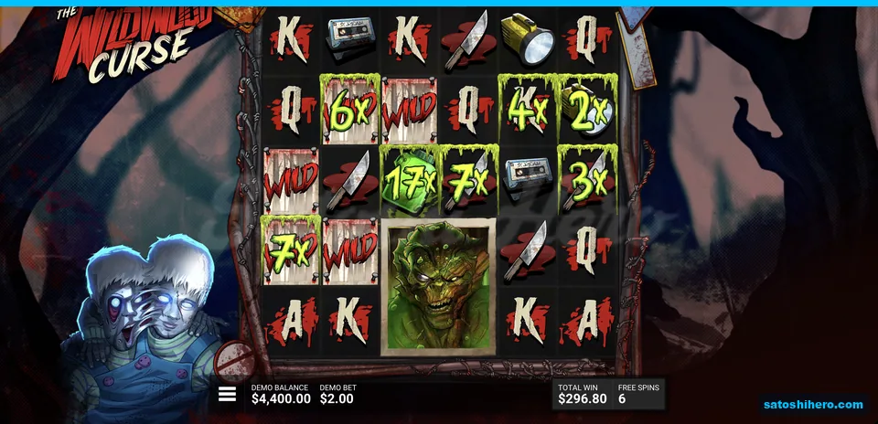 Monster portrait with green multiplier spread