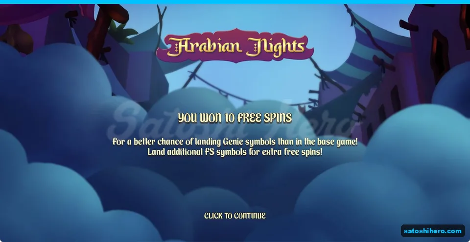 Arabian Nights card awards ten free spins