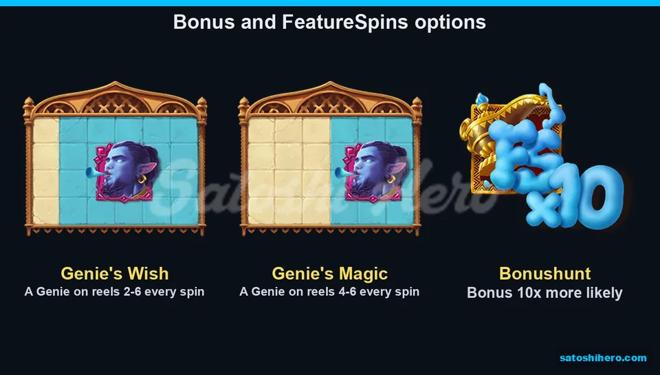 FeatureSpins icons show Genie options