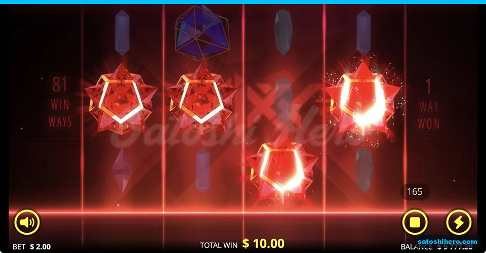 Red respin screen shows stacked Ruby wilds