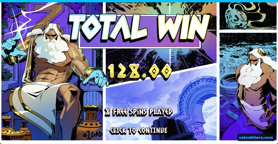 Total win card reads 128.00 after free spins