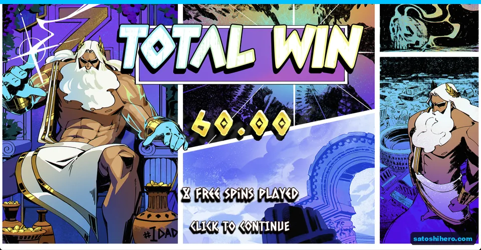 Zeus throne beside total win 60.00 card