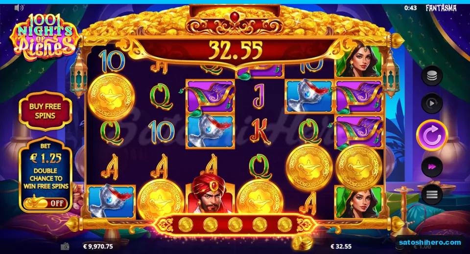 32.55 win banner on settled coin board