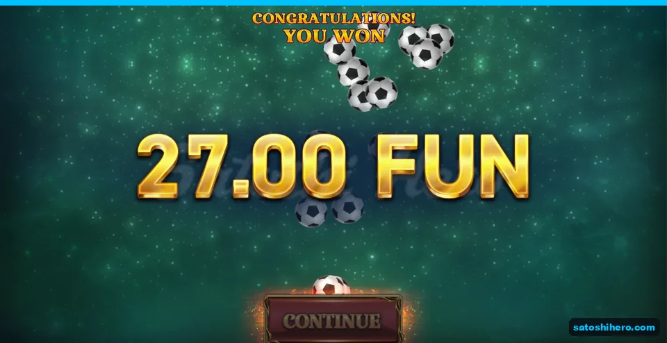 Board result panel congratulating a $27.00 FUN total win