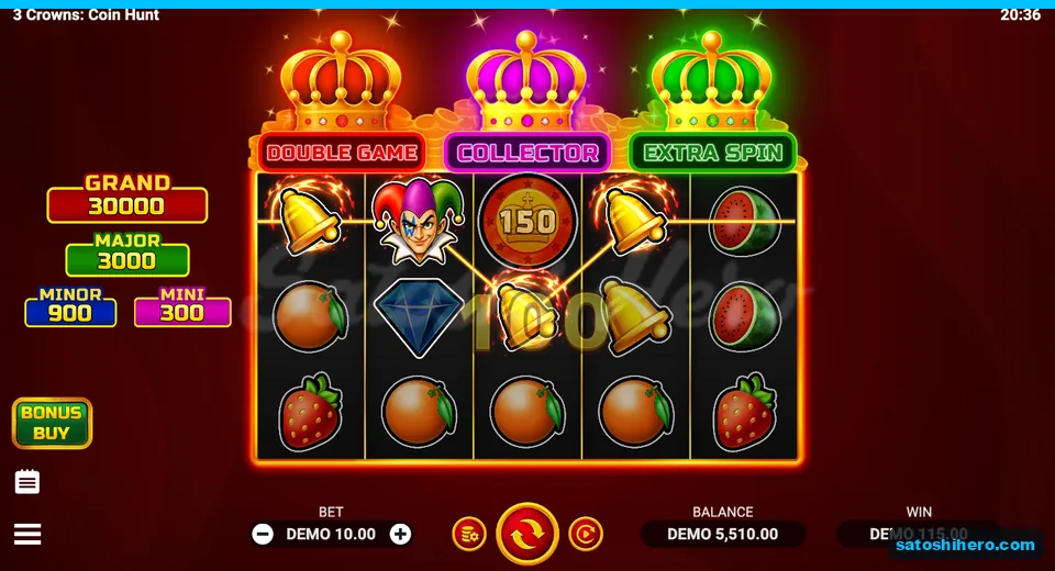 115.00 DEMO line win with bells and Joker Wild