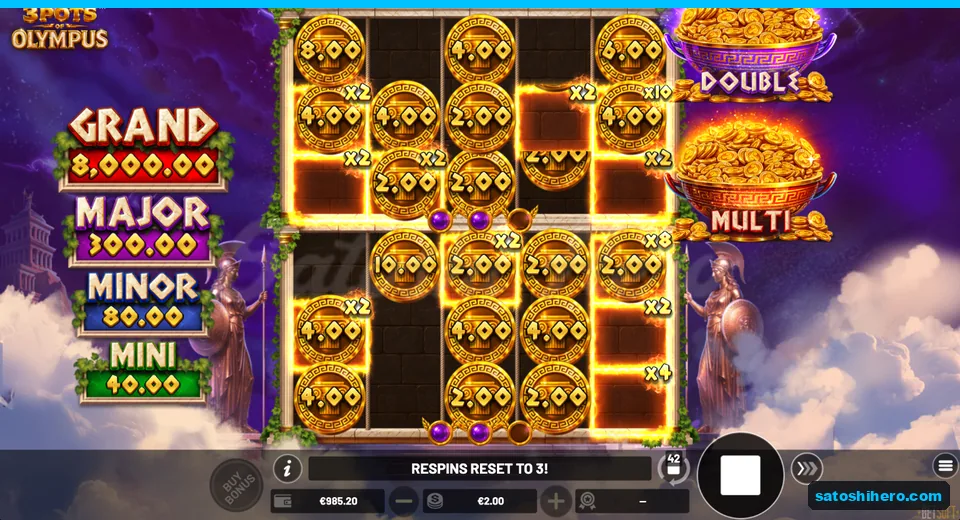 Two active boards with locked coins and multipliers