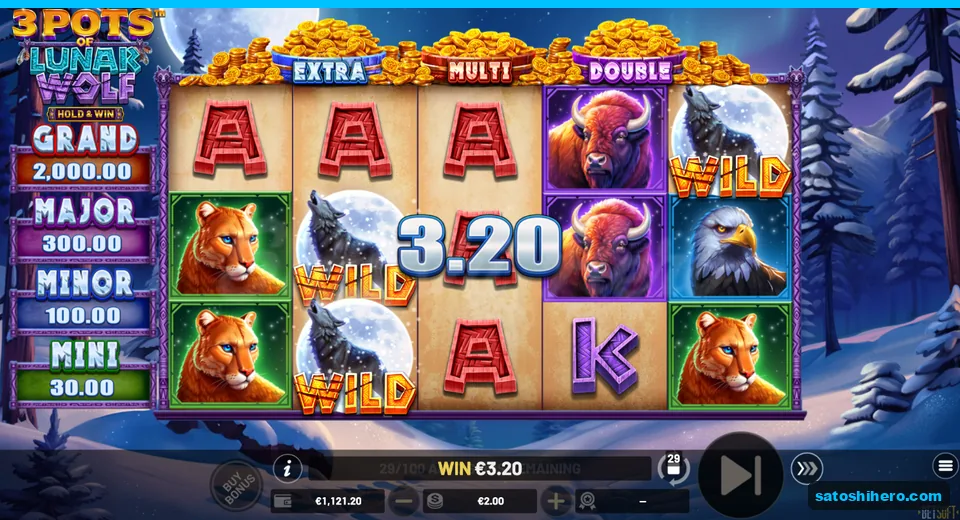 Three wild wolves with $3.20 win showing