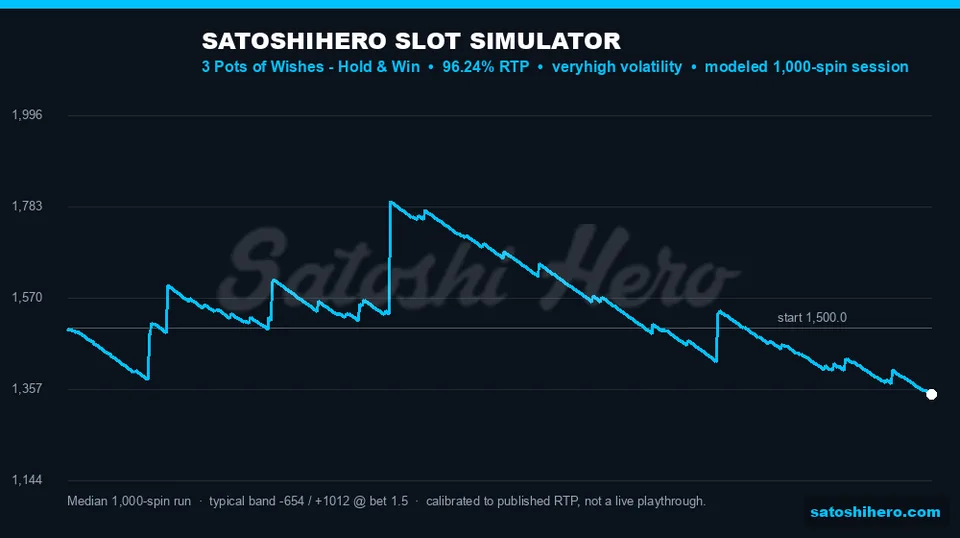 1000-spin projection line chart around median balance