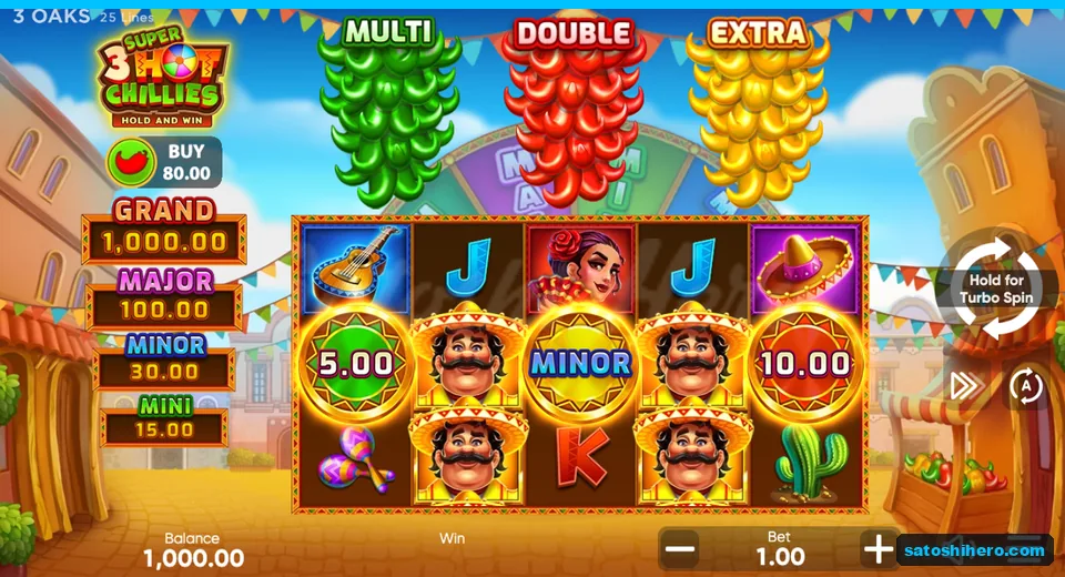 Board layout with stacked Wilds, bonus coins and jackpot plaques