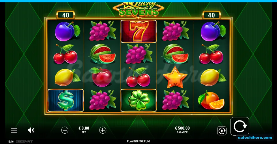 $500.00 balance shown above idle fruit-filled reels