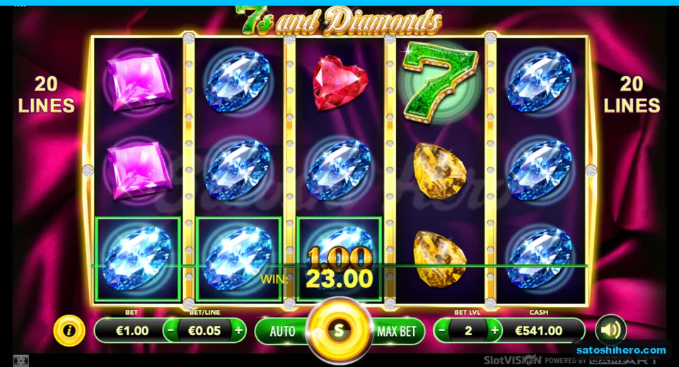 $23.00 win above three highlighted blue gems