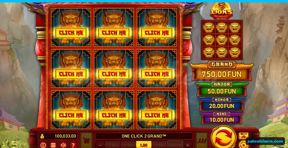 Lion tile layout with nine choices and full matrix