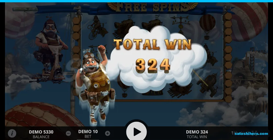 324 DEMO total win card over 5,330 DEMO balance
