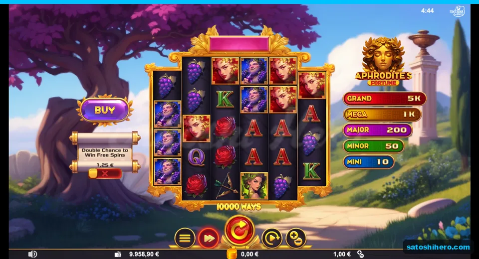 Settled six-reel board with 10000 ways banner