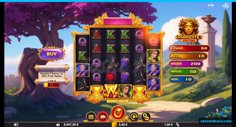 $0.40 win with wild on reel three