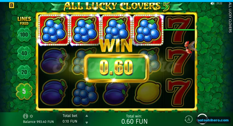 Win screen with four grapes lit