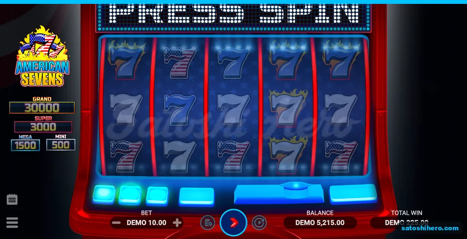 225.00 total win displayed after ten Free Spins