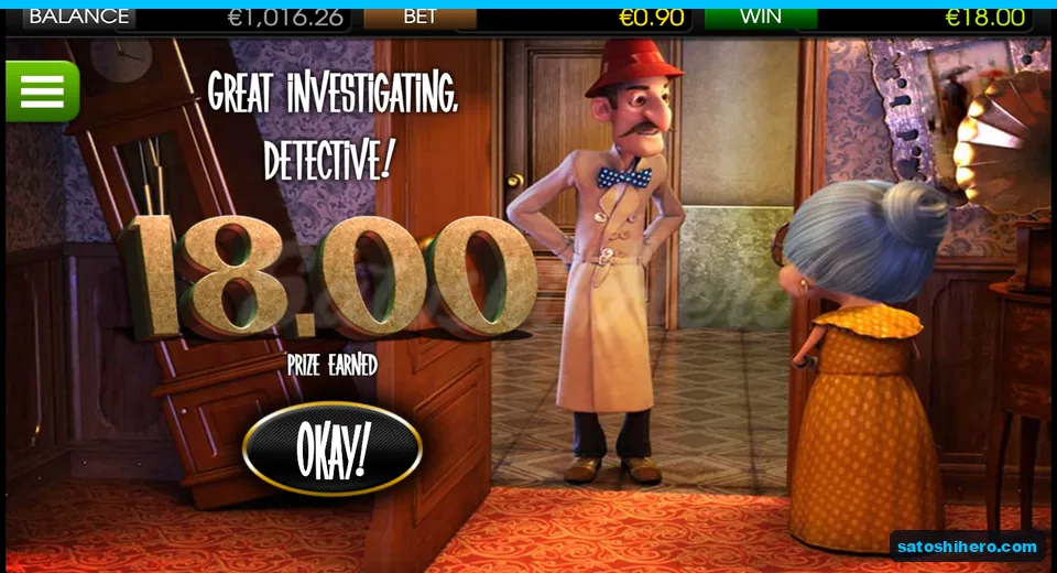 18.00 prize displayed on the final investigation screen