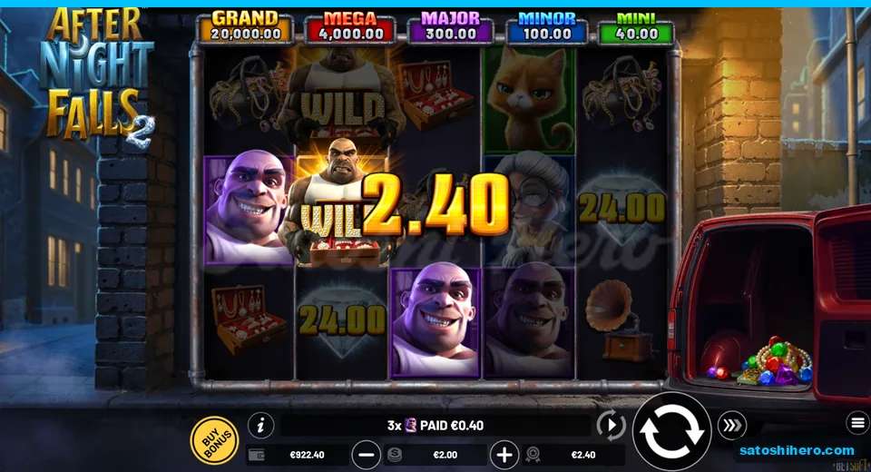 $2.40 win shown with Wild and Bruiser symbols