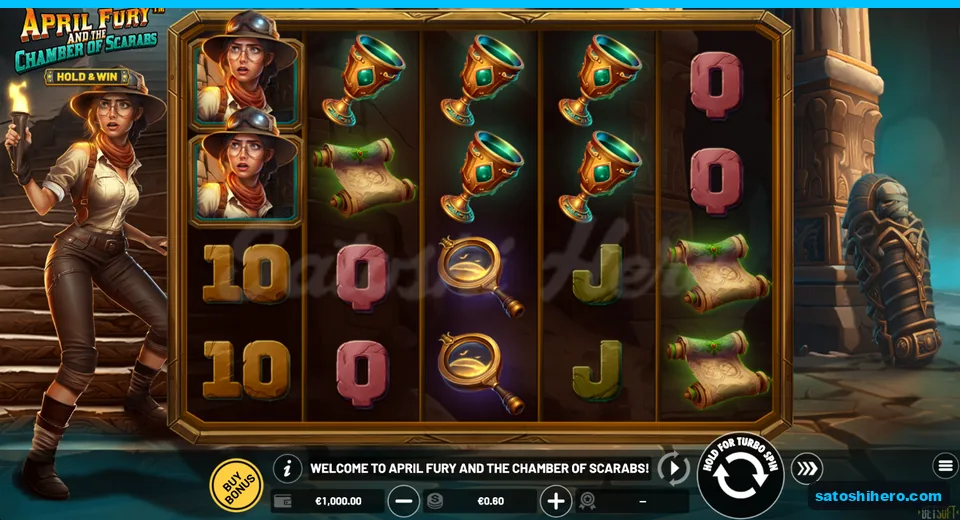 $1,000.00 balance shown beside the unspun four-row board