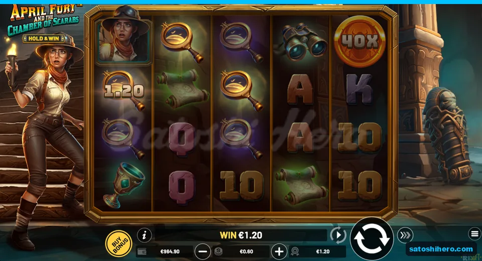 $1.20 win shown across three magnifying glass symbols