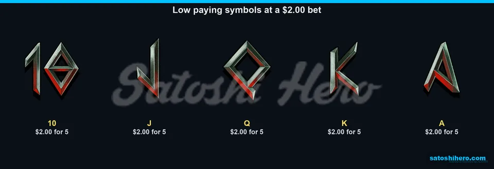 Card letters show matching low pays