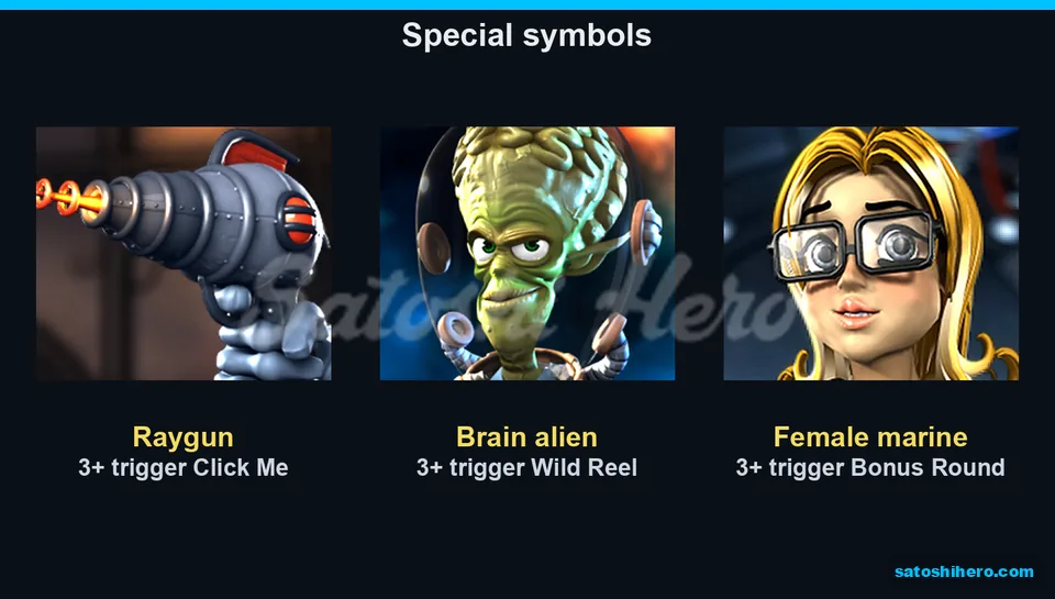 Three special symbols show their named feature triggers