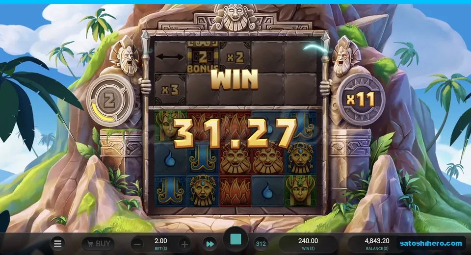 Total Multiplier reaches x11 during big win