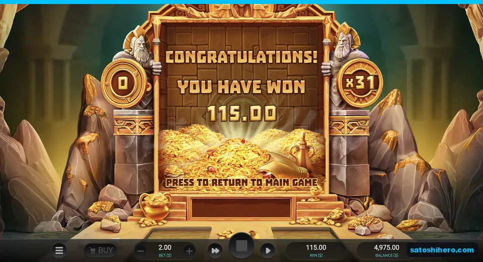 Total screen shows $115 payout