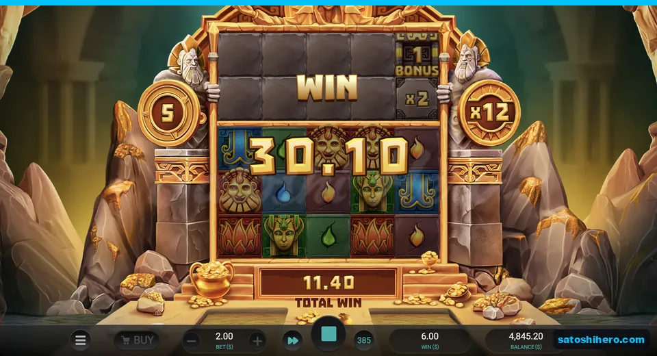 Total Multiplier x12 with five spins left