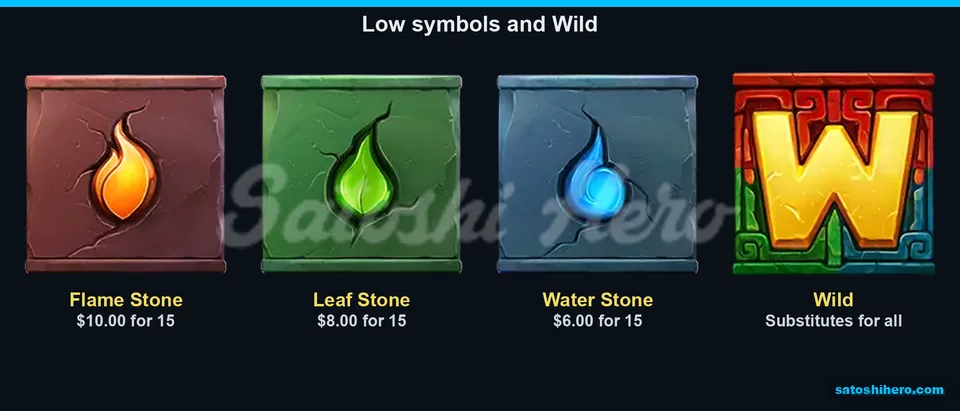 Flame stones and golden Wild shown